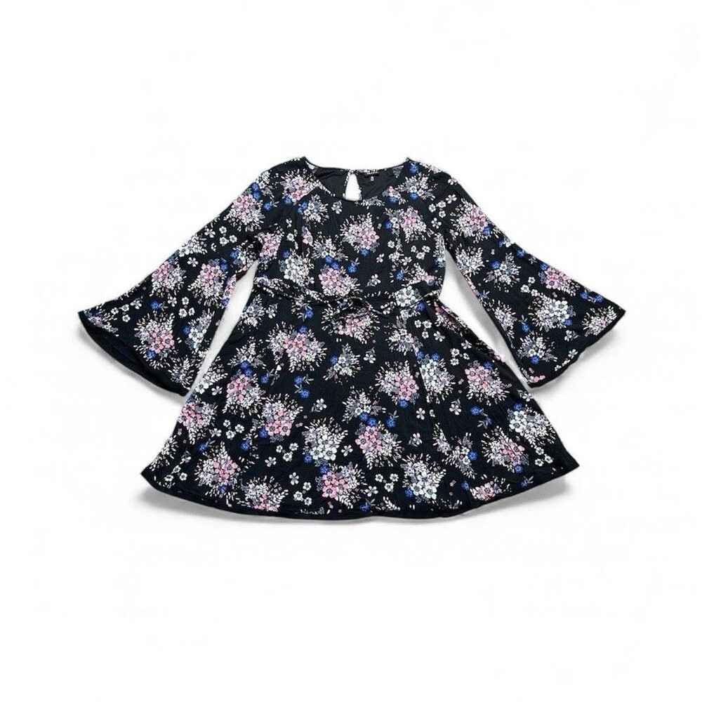 Torrid Swing Dress Womens 18 Challis Bell Sleeve Floral Bohemian Spring Fling